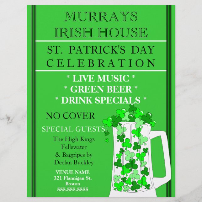 St. Patrick's Day Event Celebration Flyer (Front)