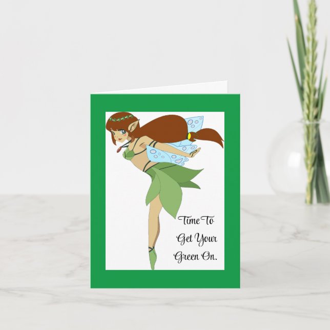 St. Patrick's Day Fairy Holiday Card (Front)