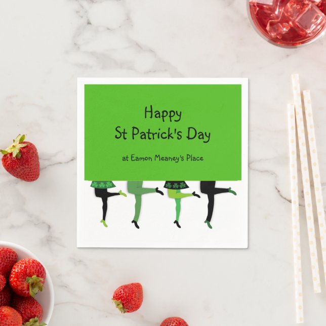 St Patrick's Day featuring Irish Stepdancers' Legs Napkin (Insitu)