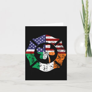 St Patrick's Day Fireman Gift Proud Firefighter Qu Card