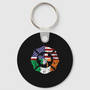 St Patrick's Day Fireman Gift Proud Firefighter Qu Key Ring