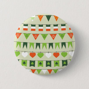 st patricks day flag 6 cm round badge