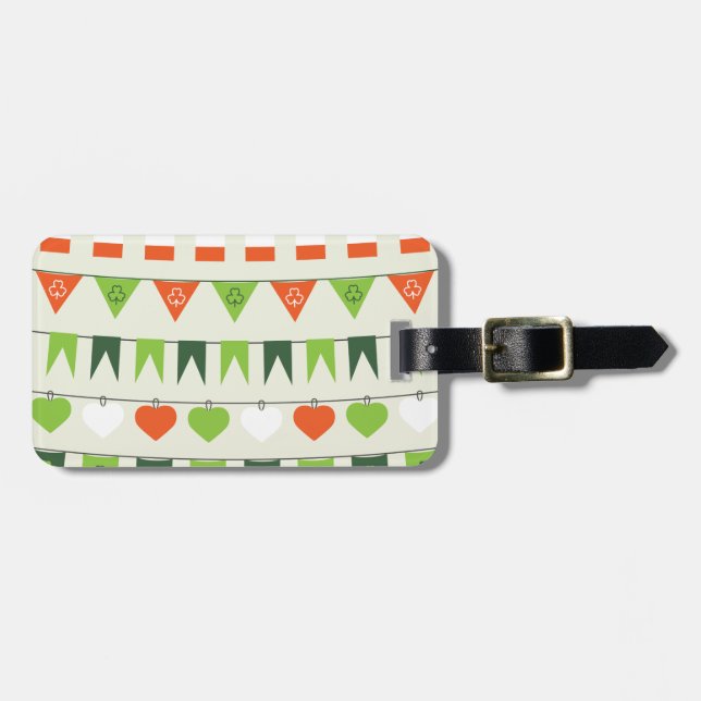 st patricks day flag luggage tag (Front Horizontal)