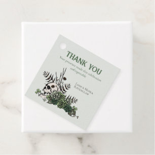 St. Patricks Day Floral Skull & Clovers Thank You Favour Tags