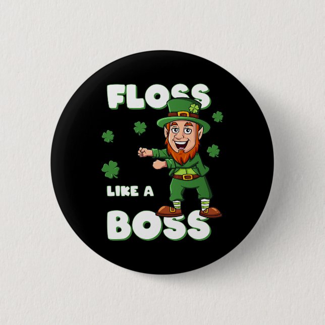 St Patricks Day Floss Like A Boss Leprechaun Boys  6 Cm Round Badge (Front)
