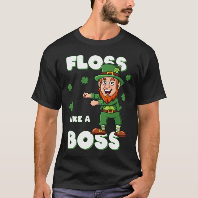 St Patricks Day Floss Like A Boss Leprechaun Boys  T-Shirt (Front)