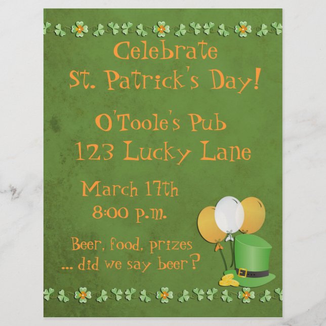 St. Patrick's Day Flyer (Front)