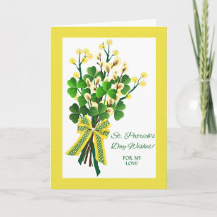 St. Patrick's Day for Fiancee with Shamrocks Card