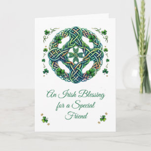 St Patrick's Day For Friend Irish Knot Blessing Card