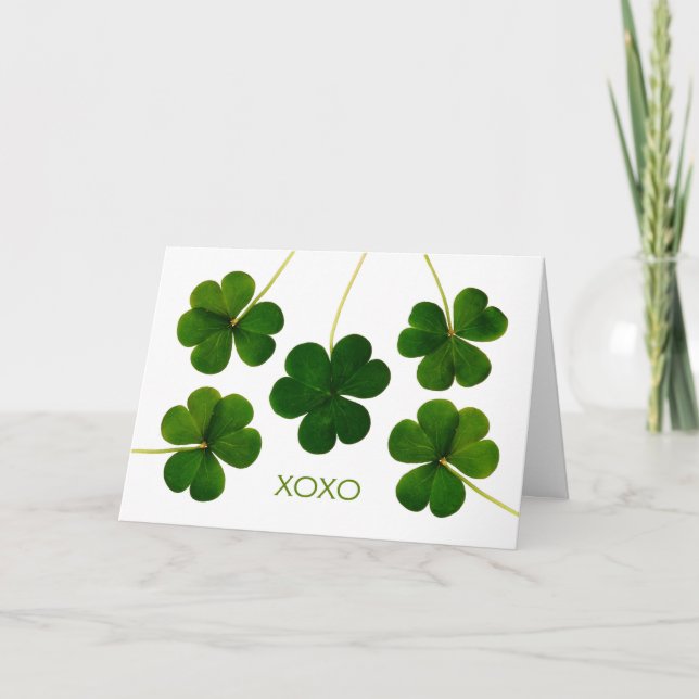 St. Patrick's Day for Partner, XOXO Shamrocks Card (Front)