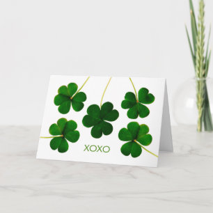St. Patrick's Day for Wife, XOXO Shamrocks Card