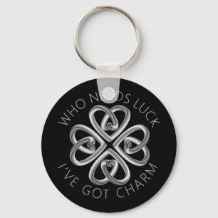 St. Patrick's Day four leaf clover charm Key Ring