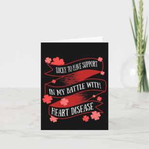 St Patricks Day Four Leaf Clover Heart Disease Awa Card