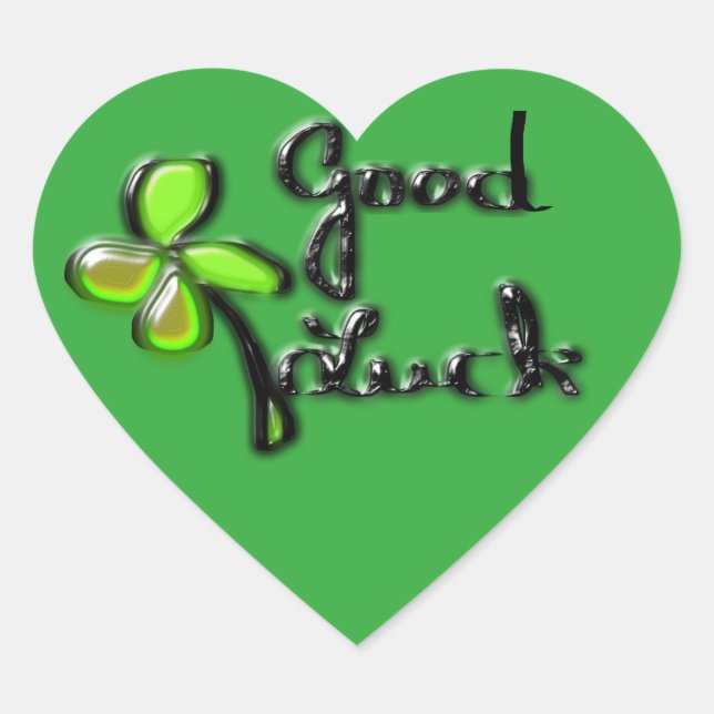 St. Patrick's Day  ‎Four-leaf clover Heart Sticker (Front)