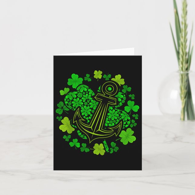 St Patricks Day Four Leaf Clover - Lucky Cruise Bo Card (Front)