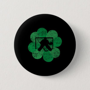 St Patricks Day Four Leaf Clover - Lucky Hockey Go 6 Cm Round Badge