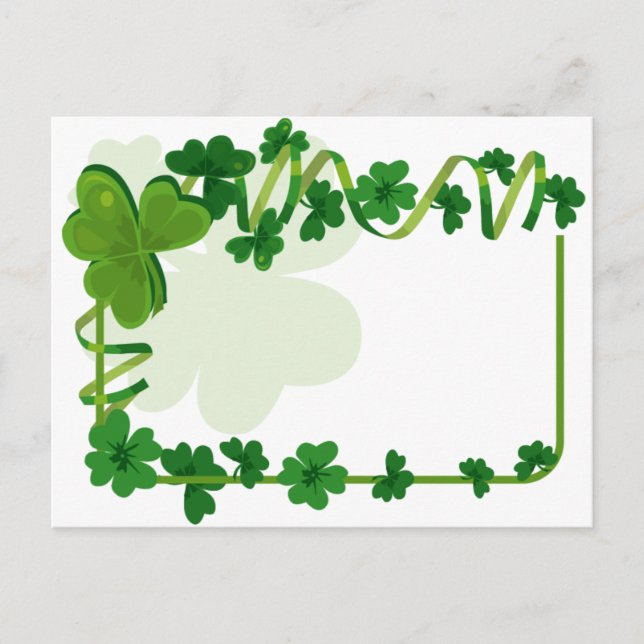 St. Patrick's Day Four Leaf Clover Lucky Shamrocks Postcard (Front)
