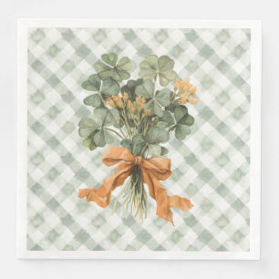St Patrick's Day Four Leaf Clover Napkin