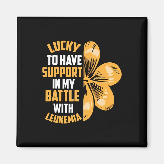 St Patricks Day Four Leaf Clover Raise Leukaemia A Magnet (Front)