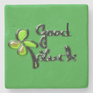 St. Patrick's Day Four-leaf clover Stone Coaster