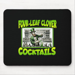 St Patricks Day Four Leaf Clover Tails St Paddys D Mouse Pad