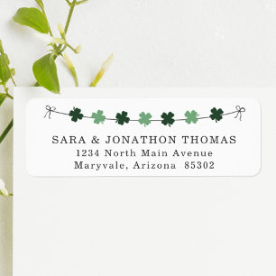 St Patricks Day Four Leaf Clovers Return Address