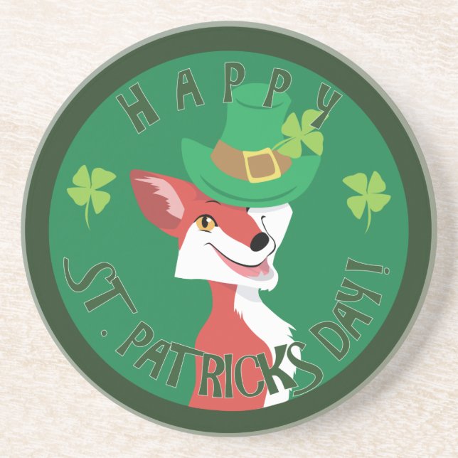 St. Patrick's Day Fox Coaster (Front)