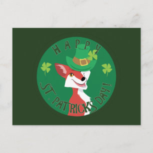 St. Patrick's Day Fox Postcard