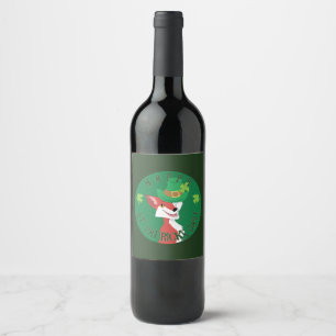 St. Patrick's Day Fox Wine Label