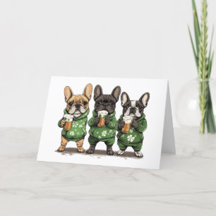 St. Patrick's Day French Bulldogs Holiday Card