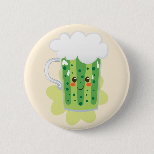 St. Patrick's Day Fresh Beer 6 Cm Round Badge (Front)