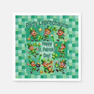 St. Patrick's Day Fun Adorable "Party Leprechauns" Napkin