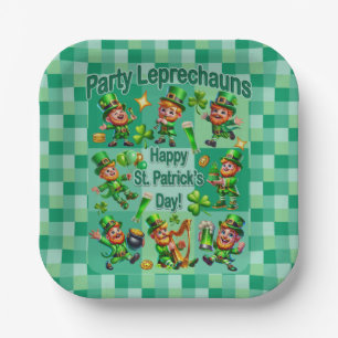 St. Patrick's Day Fun Adorable "Party Leprechauns" Paper Plate