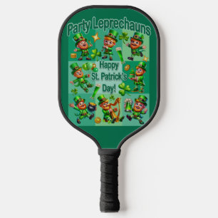 St. Patrick's Day Fun Adorable "Party Leprechauns" Pickleball Paddle