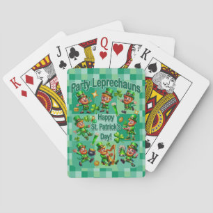 St. Patrick's Day Fun Adorable "Party Leprechauns" Playing Cards