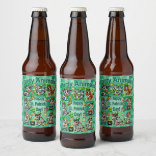 St. Patrick's Day Fun and Adorable "Party Animals" Beer Bottle Label