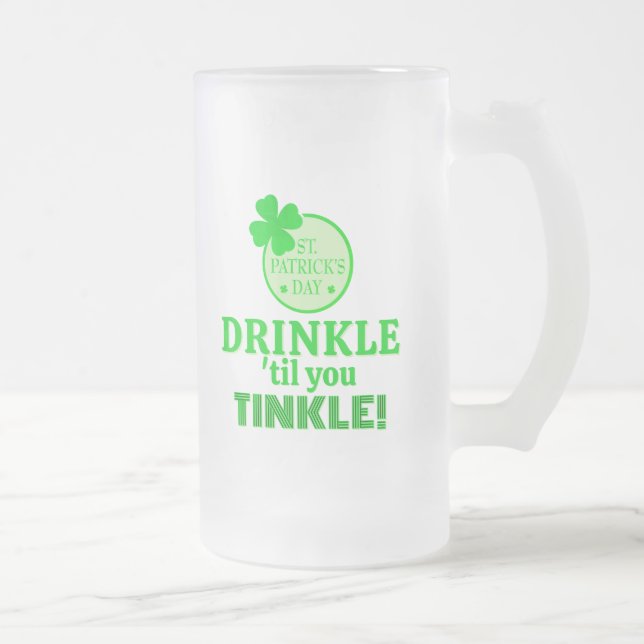 St Patrick's Day FUN! Best Group or individual Frosted Glass Beer Mug (Right)