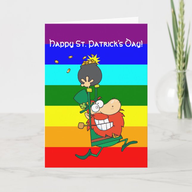 St. Patrick's Day funny Cartoon Personalised Card (Front)