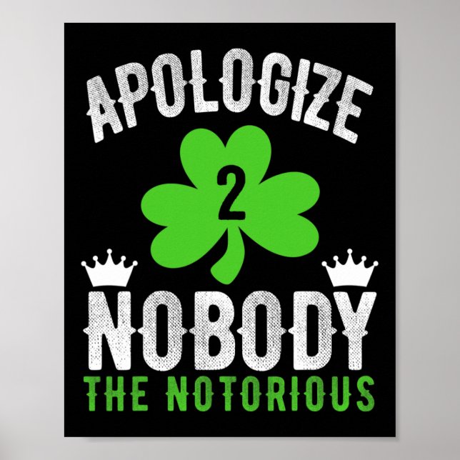 St. Patrick's Day Funny Fighter Drinker Irish Cono Poster (Front)