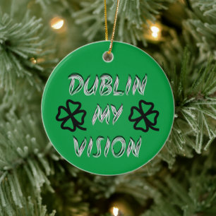 St. Patrick's Day Funny Humour Green Ceramic Tree Decoration