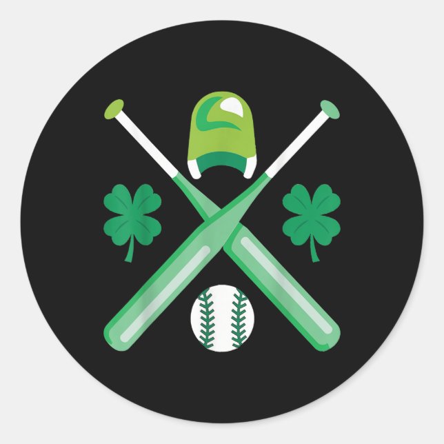 St Patricks Day Funny Irish Saint Paddy Baseball P Classic Round Sticker (Front)