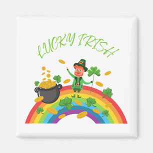 St. Patricks Day -Funny Lucky Irish Leprechaun Magnet