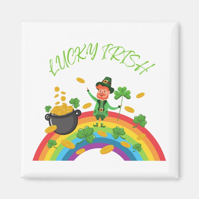 St. Patricks Day -Funny Lucky Irish Leprechaun     Magnet (Front)