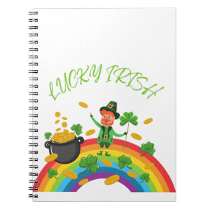 St. Patricks Day -Funny Lucky Irish Leprechaun Notebook
