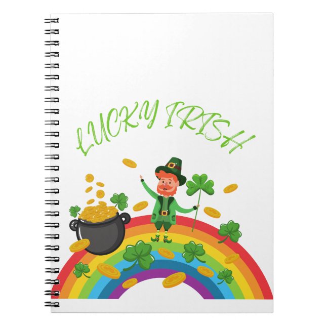 St. Patricks Day -Funny Lucky Irish Leprechaun     Notebook (Front)