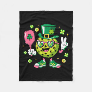 St patricks day funny lucky pickleball hat irish fleece blanket