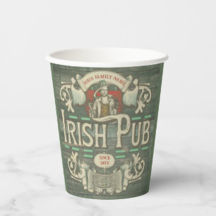 St Patrick's Day Funny Personalised Irish Pub Paper Cups