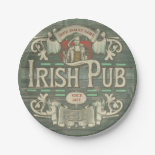 St Patrick's Day Funny Personalised Irish Pub Paper Plate