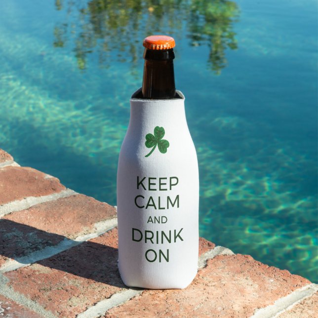 St. Patrick's Day Funny Text Can Cooler, Keep Calm Bottle Cooler (In Situ Pool)
