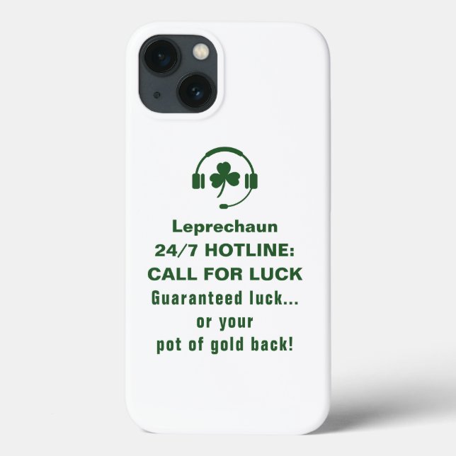 St. Patrick's day, funny text Leprechaun Hotline  Case-Mate iPhone Case (Back)
